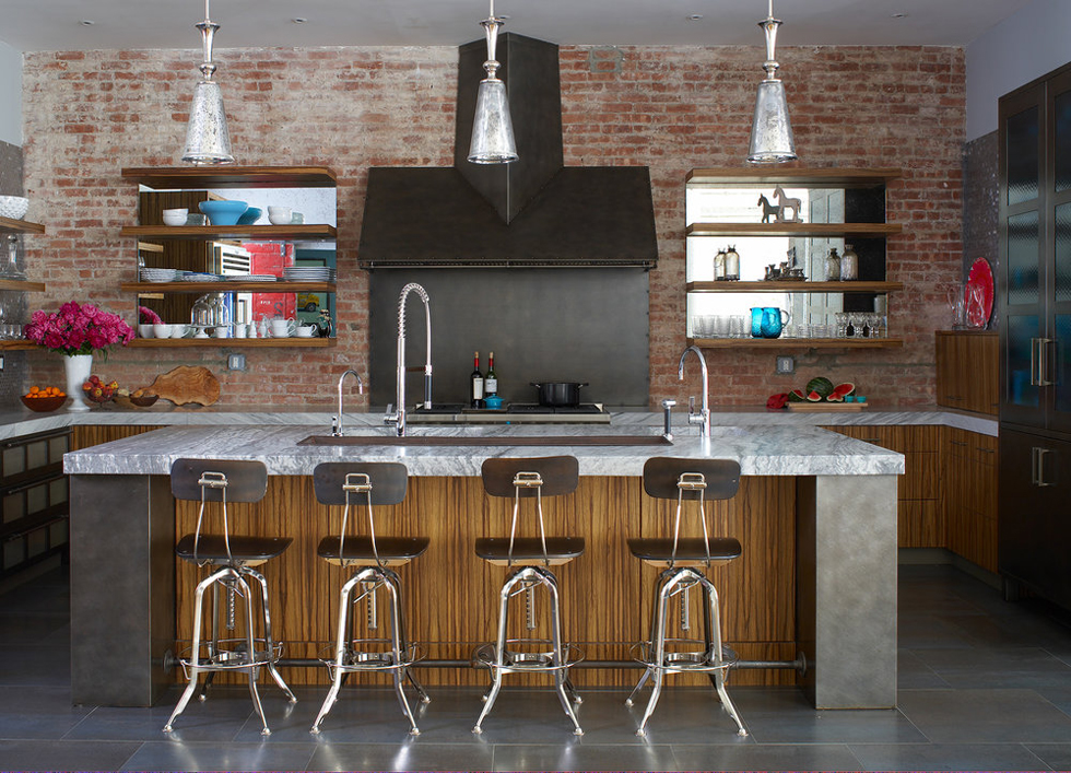 Industrial-style loft kitchen