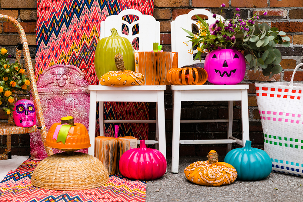 Outdoor Halloween DIY pumpkin decorations