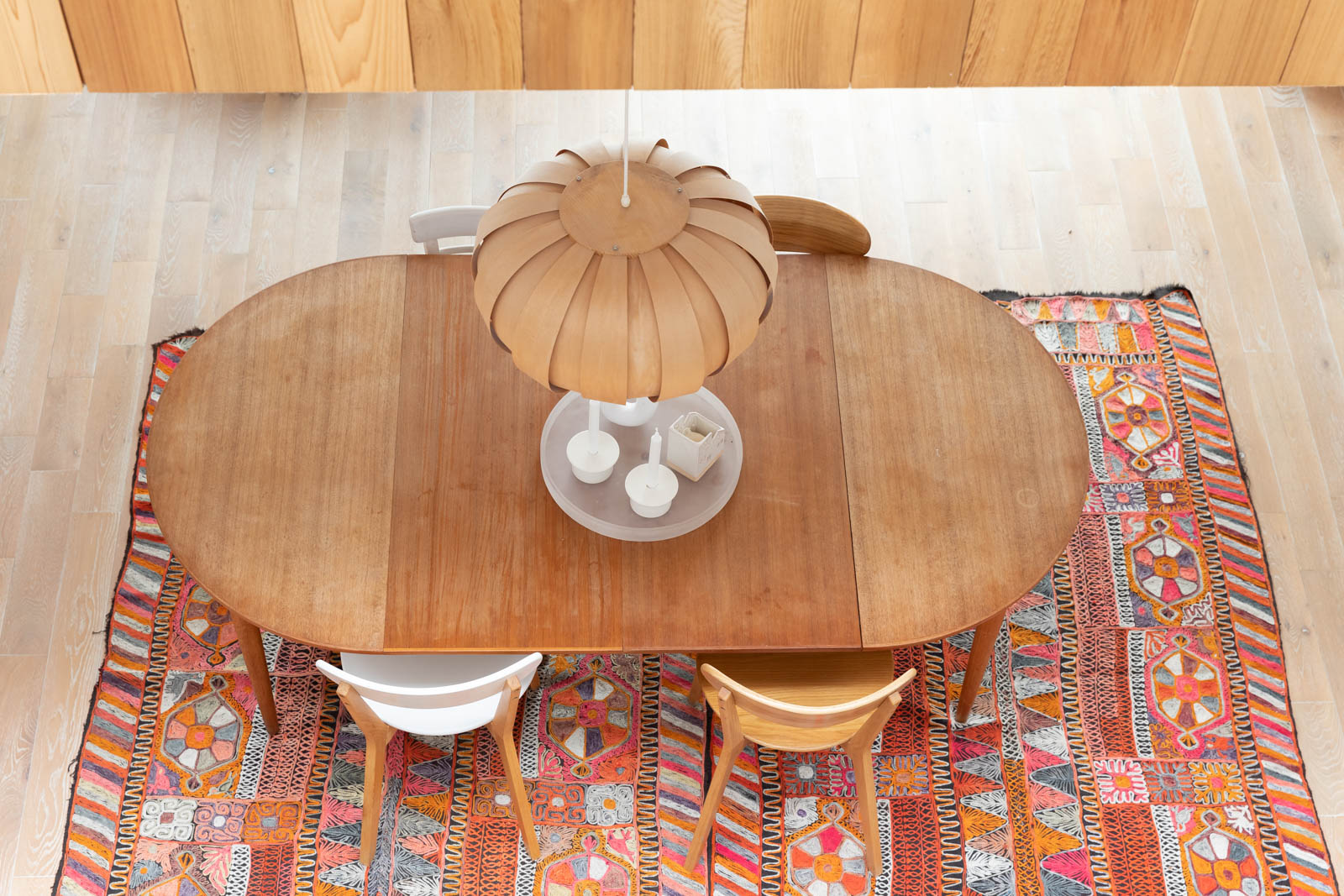 A birds-eye view of the dining room table
