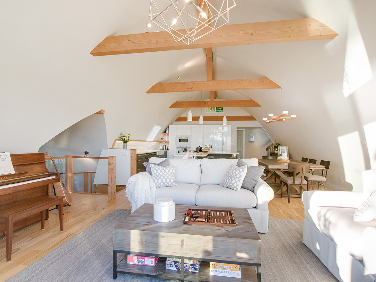 Living room and kitchen in Lions Bay home of Love It Or List It star Todd Talbot