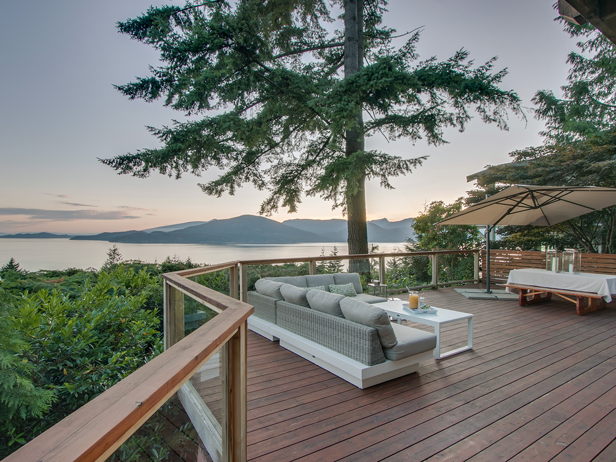 Patio deck of Lions Bay home of Love It Or List It star Todd Talbot