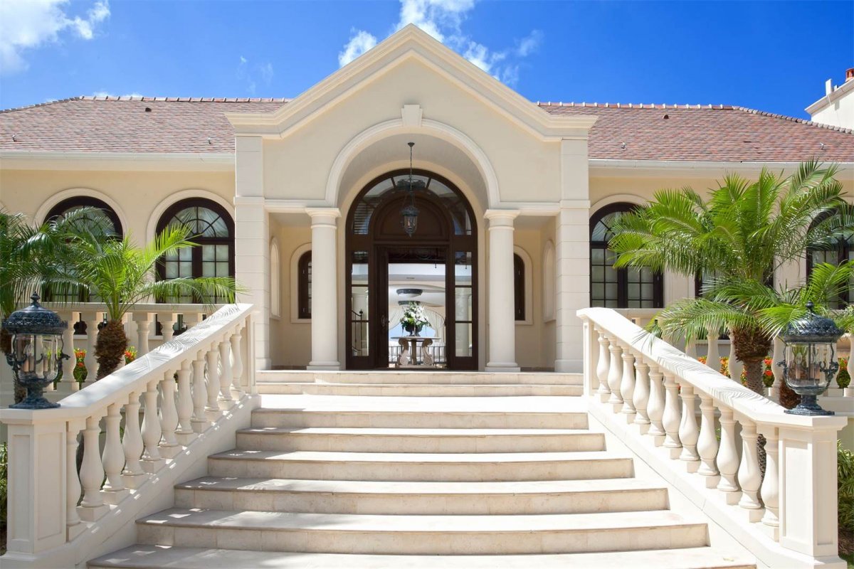 Entrance staircase in Donald Trump's St. Martin vacation home