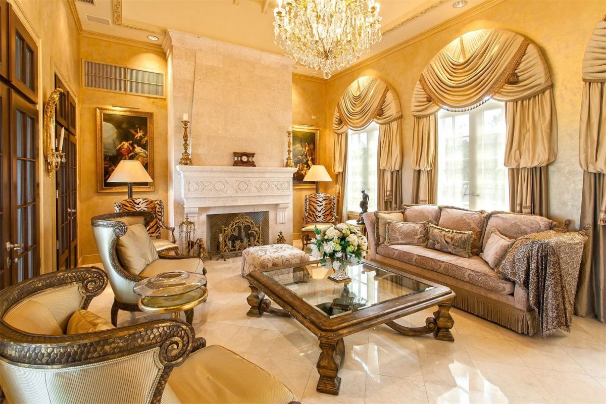 Formal living room in Donald Trump's St. Martin vacation home