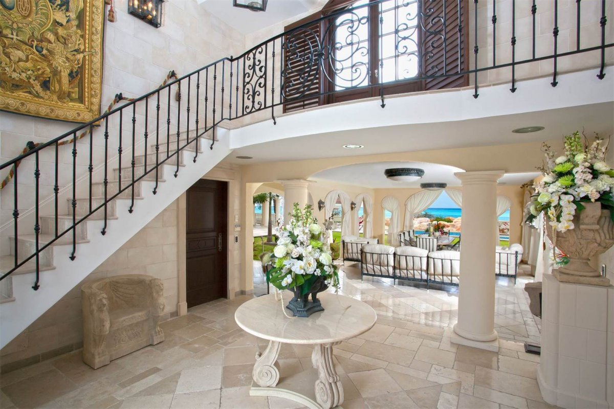 Foyer and staircase in Donald Trump's St. Martin vacation home