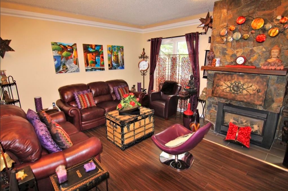 Living room of Calgary townhouse