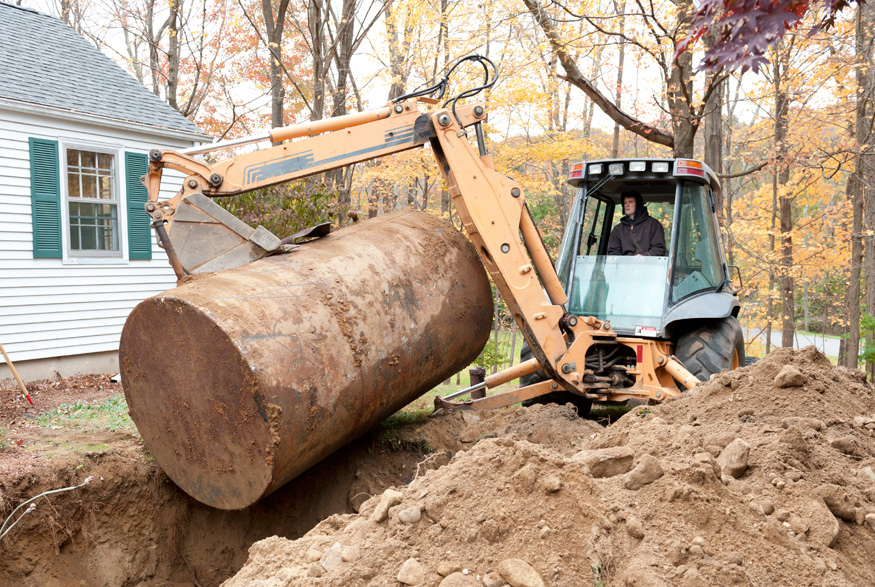 Removing a buried oil tank