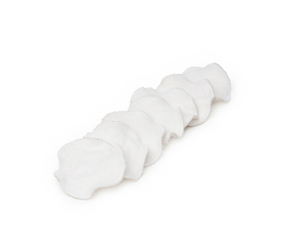 white reusable cosmetic rounds on white background