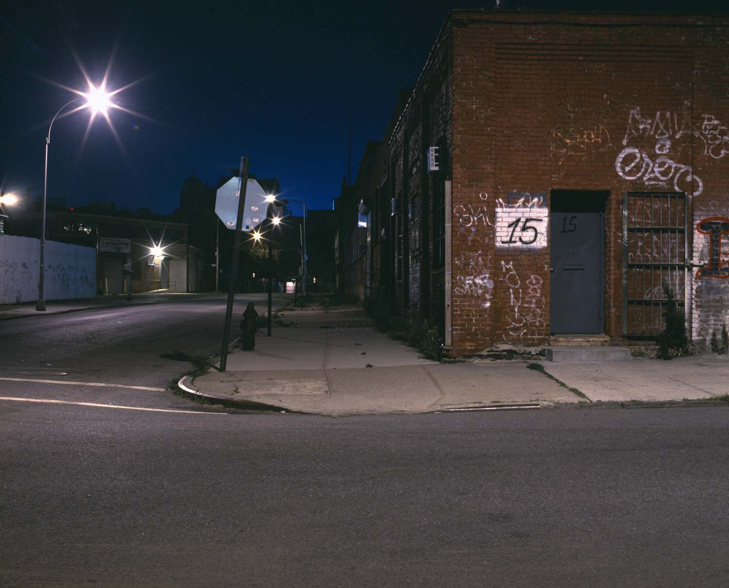 Empty street at night