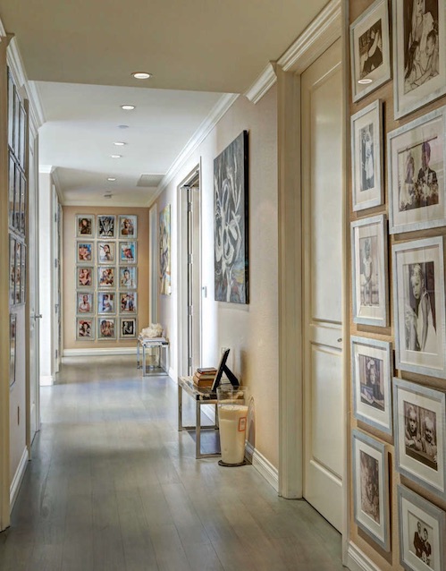 Hallway in condo owned by Yolanda Hadid