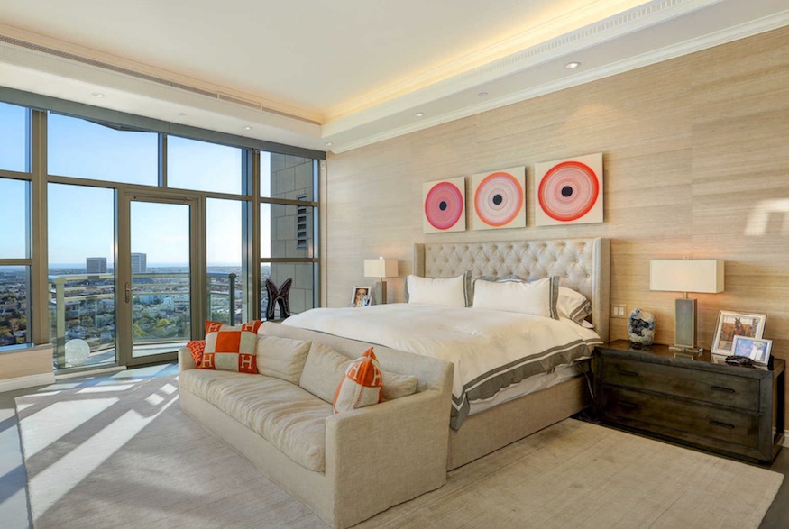 Bedroom in Los Angeles condo owned by Yolanda Hadid