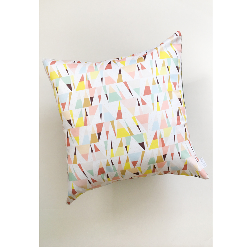 Colourful toss cushion by Avril Loreti.