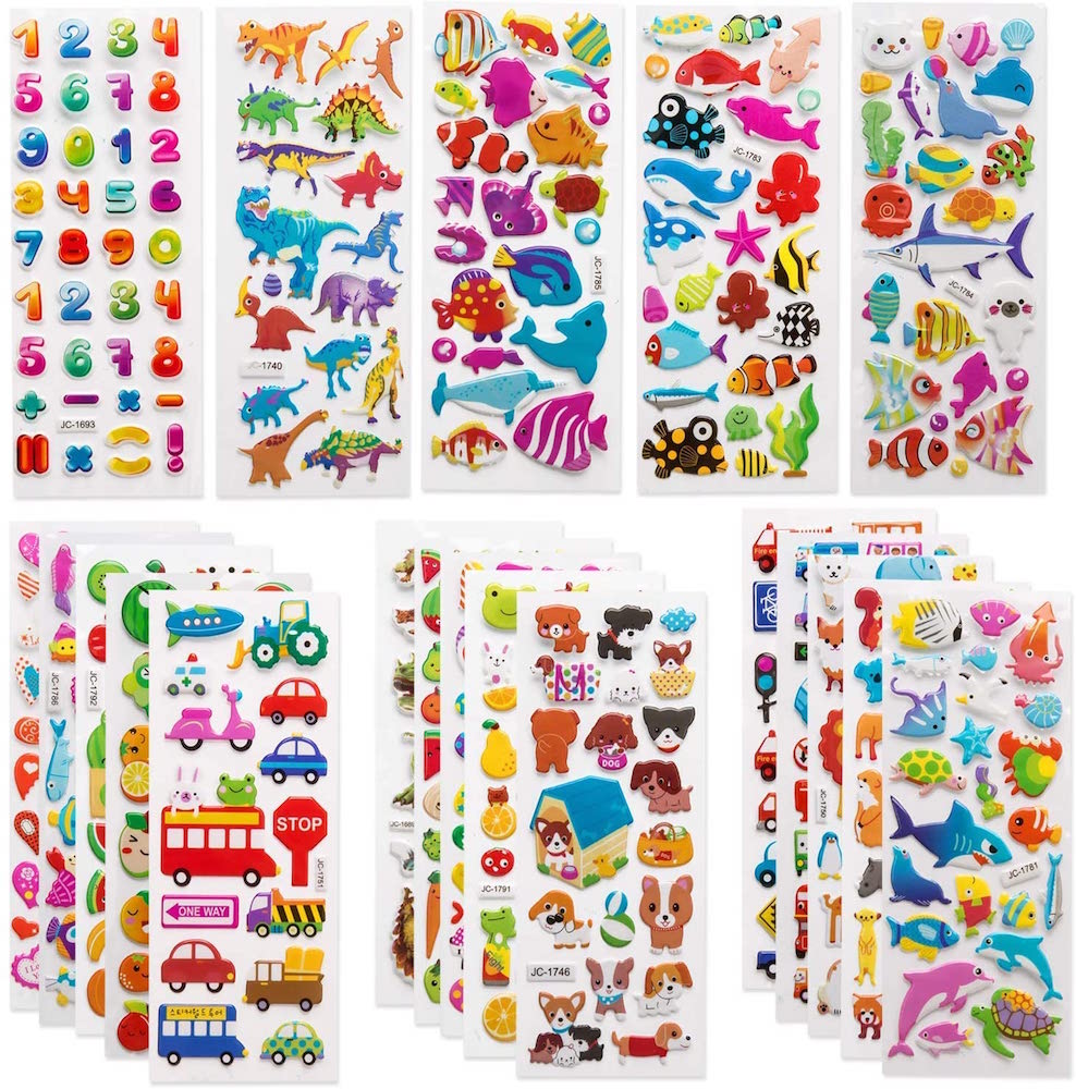 pages of colourful stickers