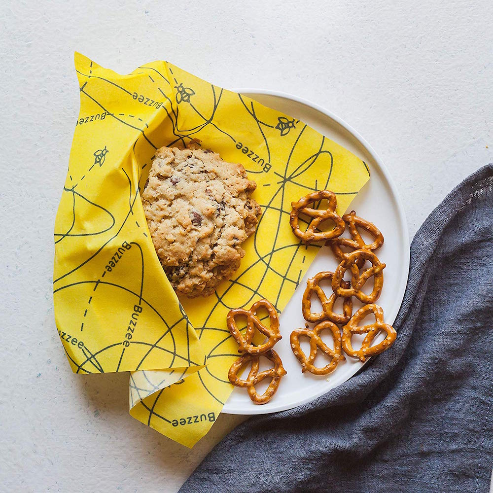 A sandwich wrapped in eco-friendly reusable beeswax sandwich wraps
