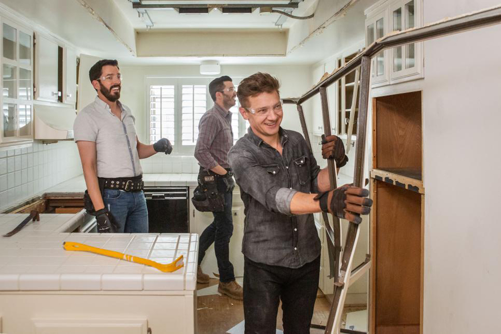 The Property Brothers and Jeremy Renner team up to start the renovations