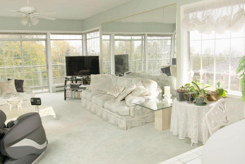 The original all-white living room