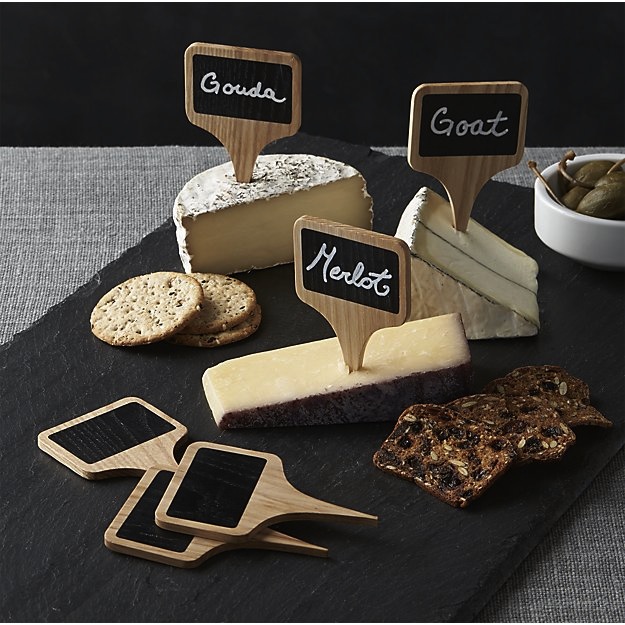 Set of Six Chalkboard Cheese Markers