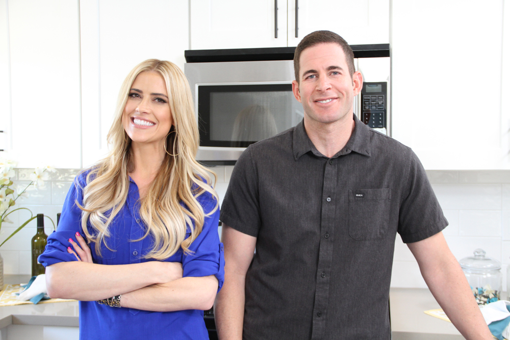 Christina Anstead and Tarek el Moussa on the set of Flip or Flop