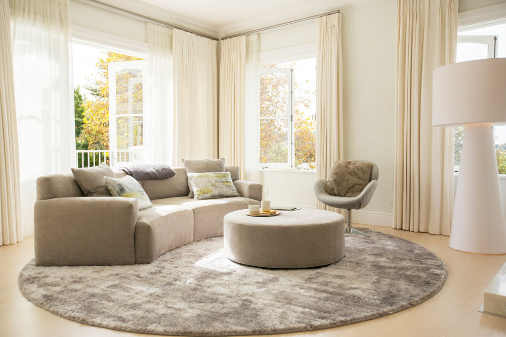 Neutral beige living room interior