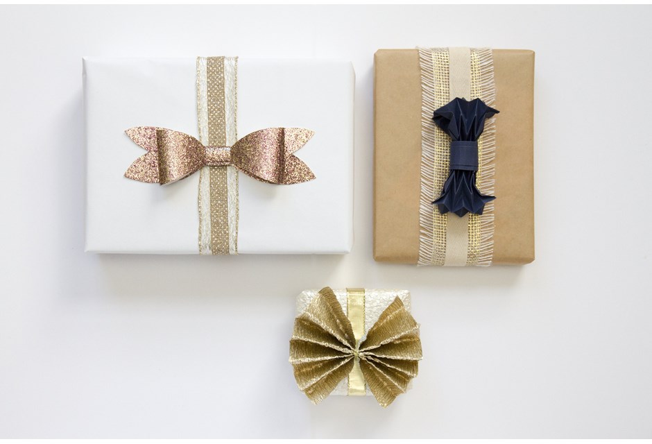 DIY bows on top of presents