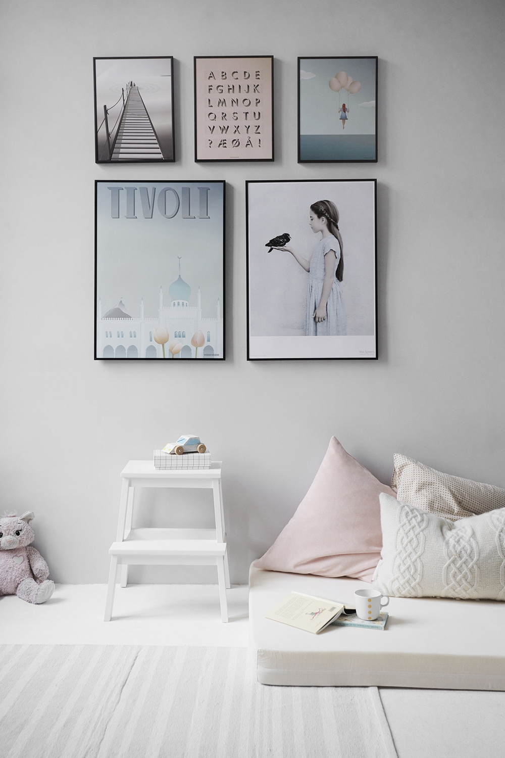Gallery wall in a child's bedroom