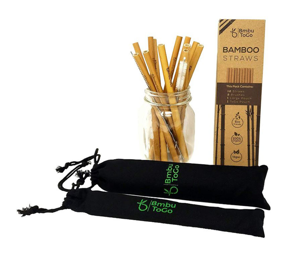 Multiple sets of reusable bamboo straws