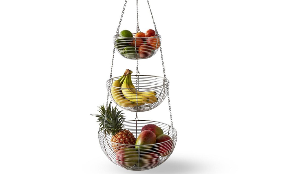 Three-tiered fruit basket