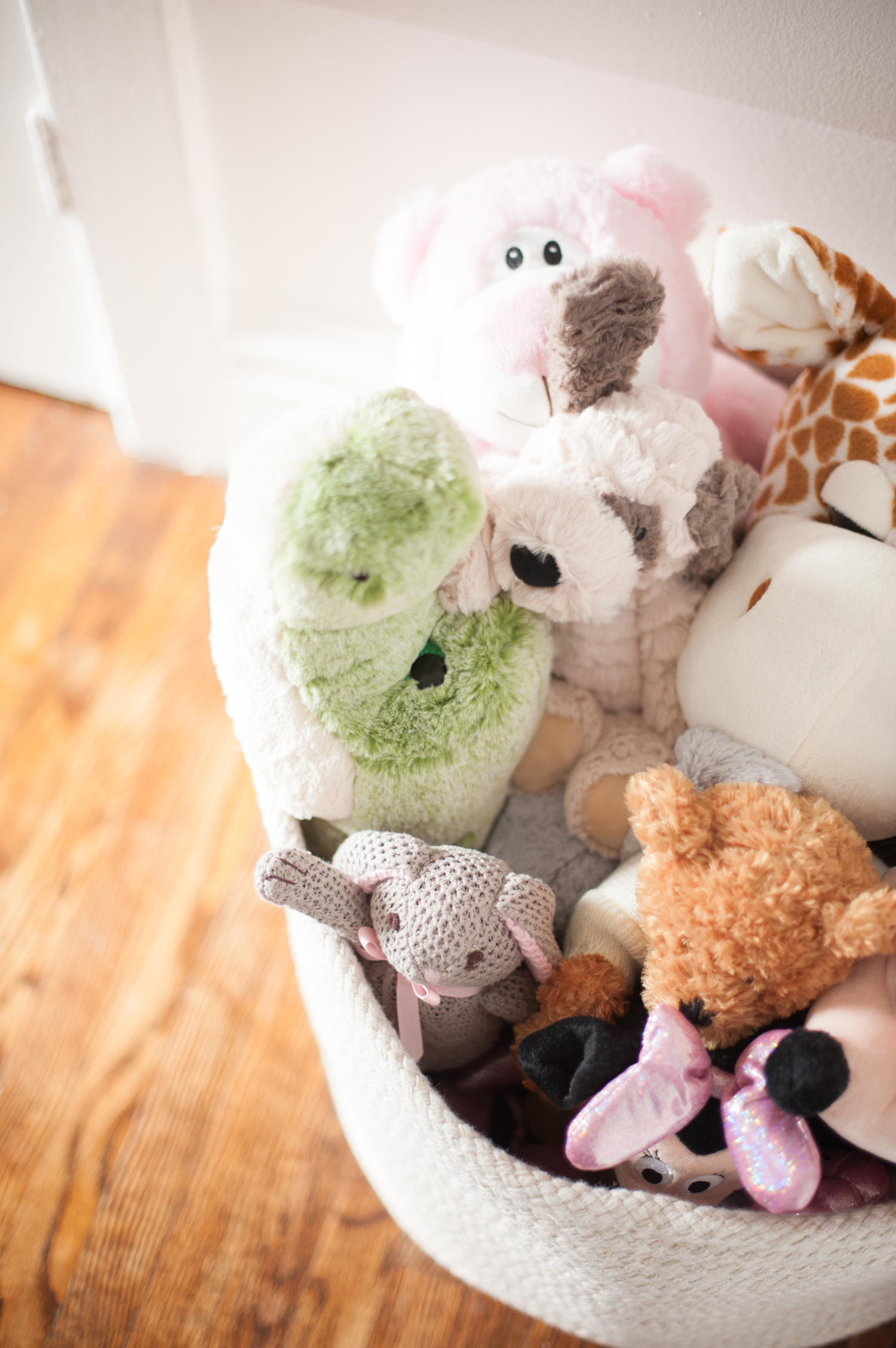Basket Filled with Stuffed Animals