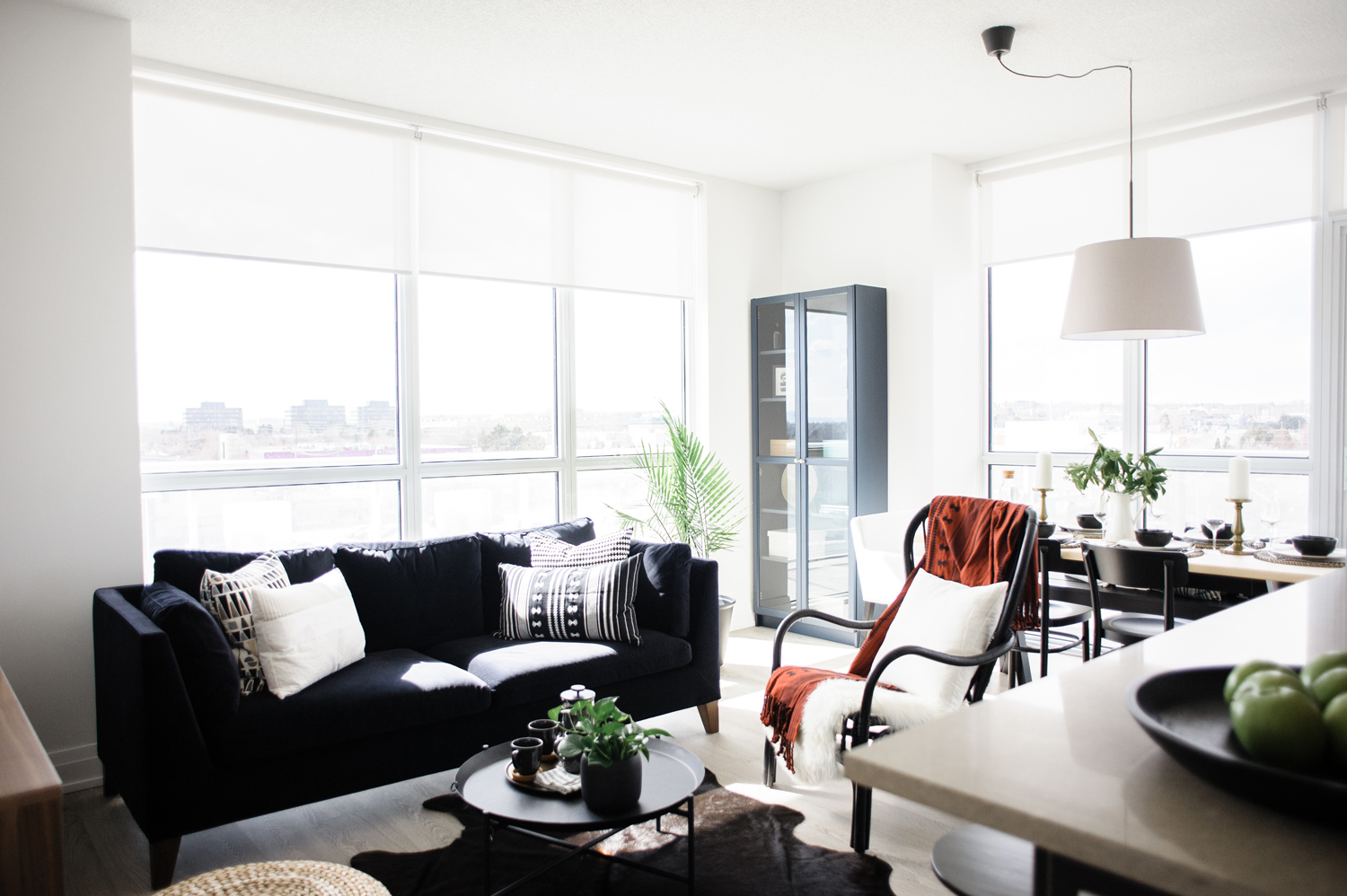 Modern living room with stylish IKEA furniture.