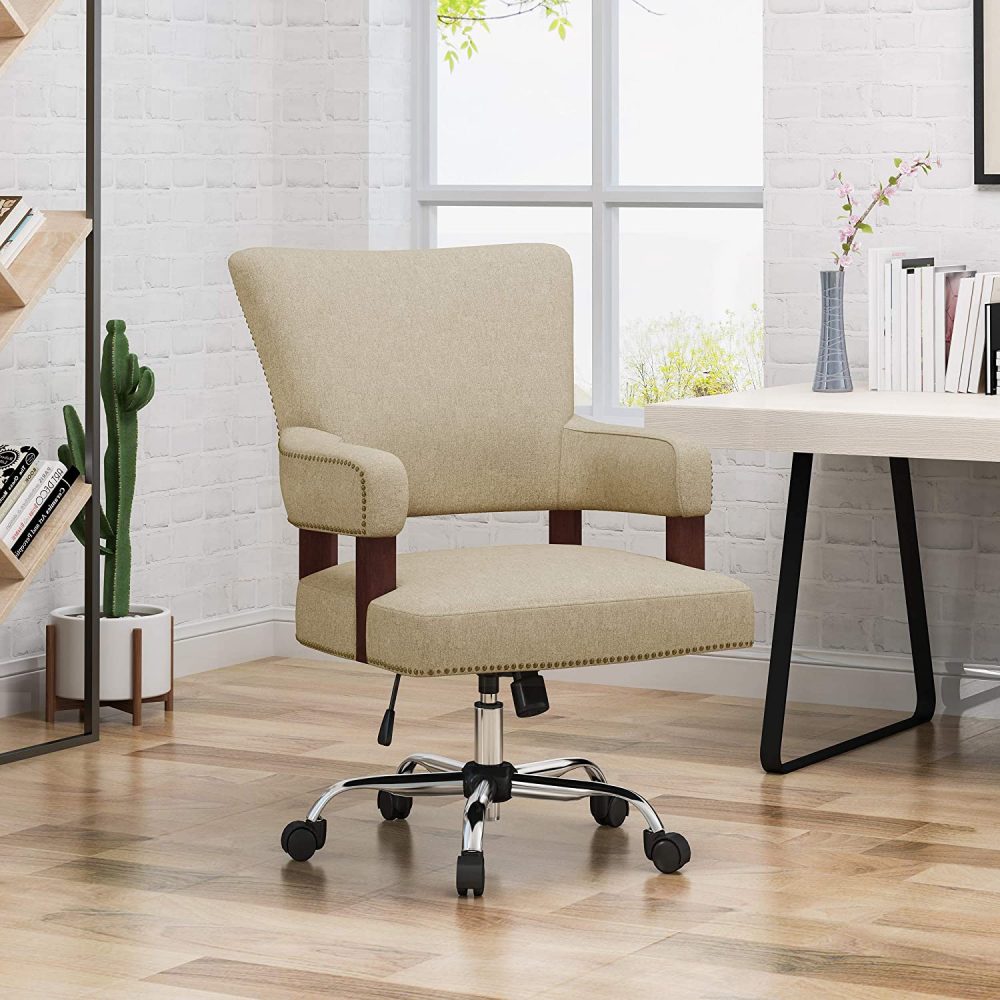 classic chair with wheels in clean home office