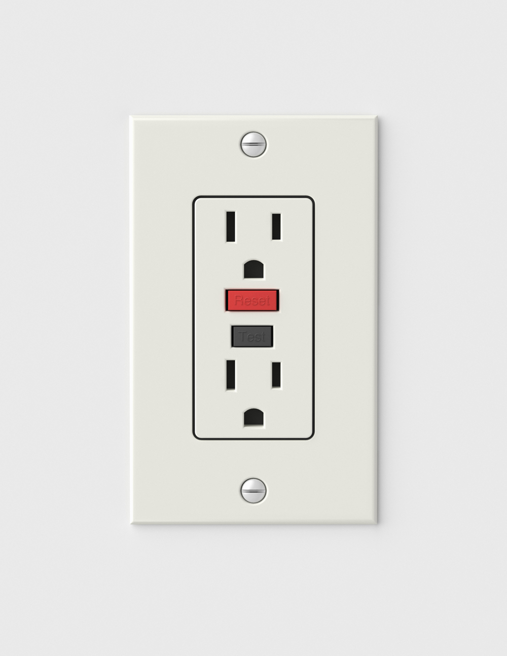 GFI outlets on a white wall