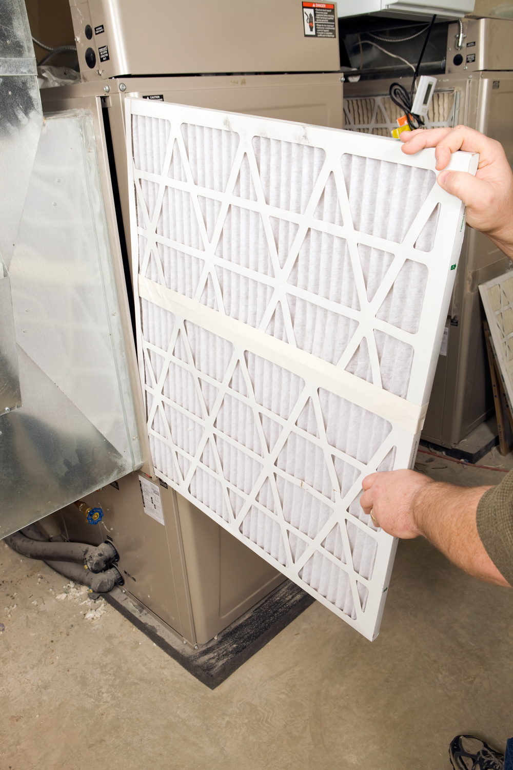 Hands Change Large Pleated Furnace Air Filter