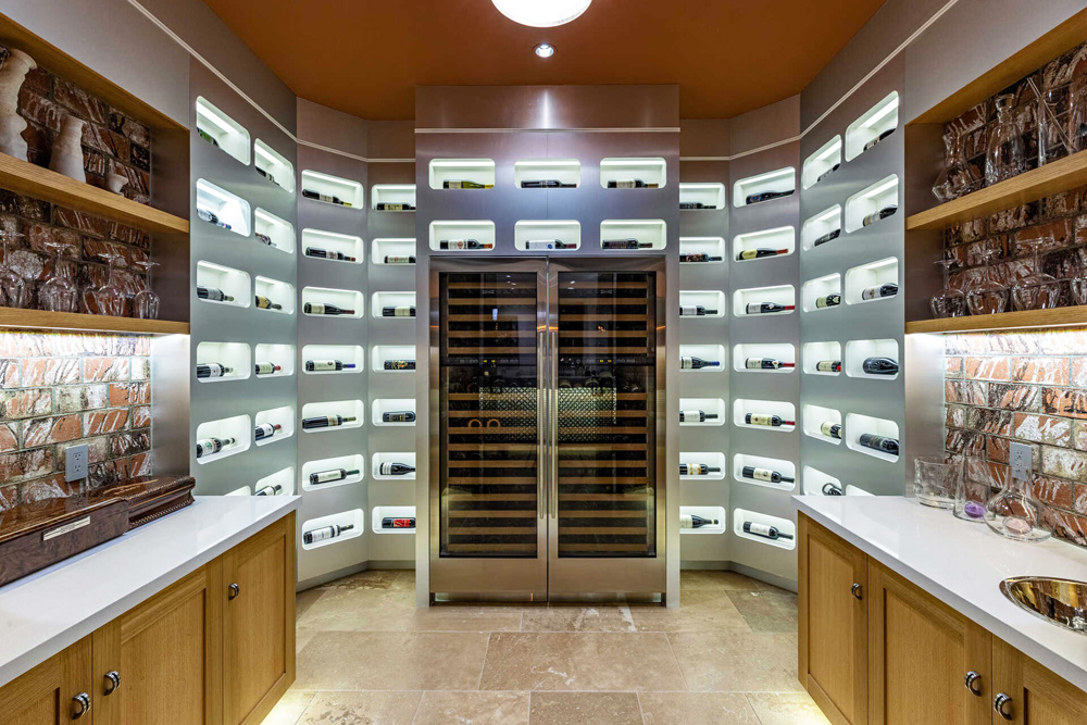 A wine cellar with an extensive collection
