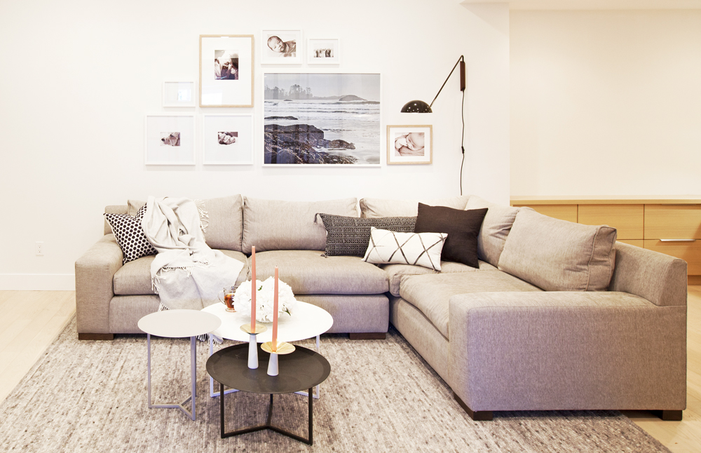 Living room grey sectional