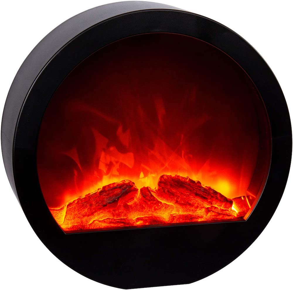Round plug-in fireplace