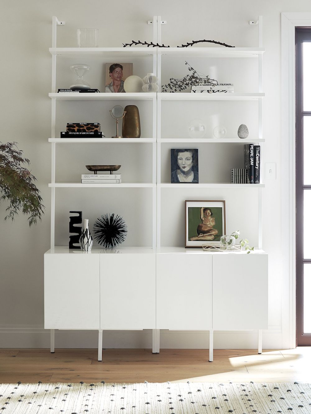 Mounted white bookcase