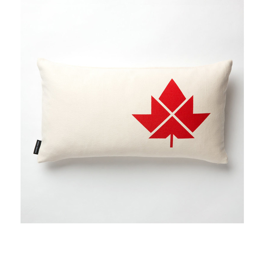 Modern maple leaf toss cushion.