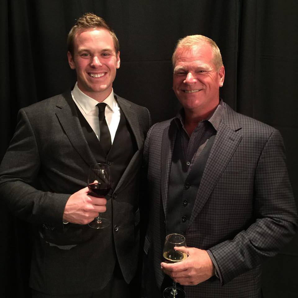 Mike Holmes and Mike Holmes Jr dressed up for Corus Upfronts in 2016