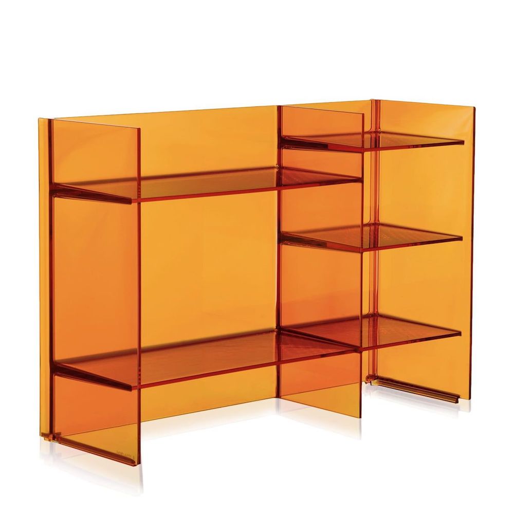 Orange resin bookcase