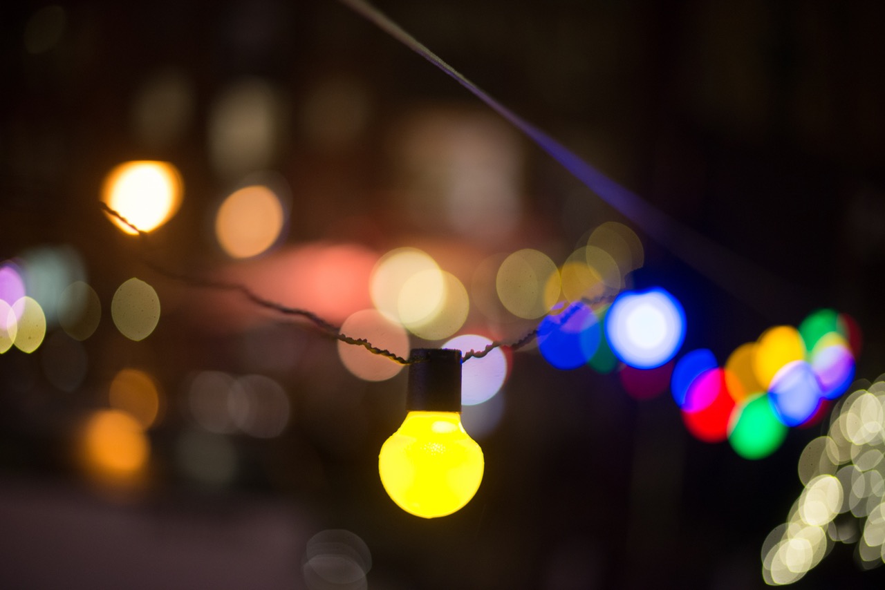 Colourful string lights.