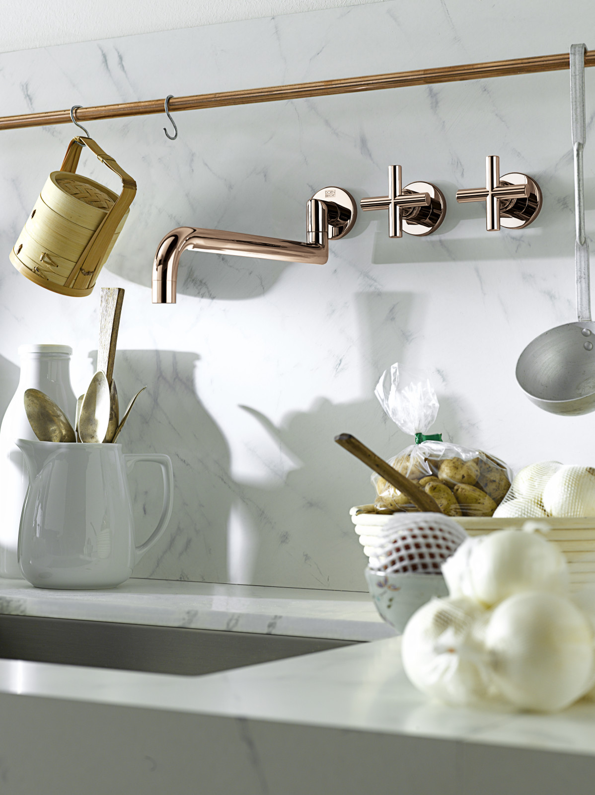 Dornbracht rose-gold kitchen faucet