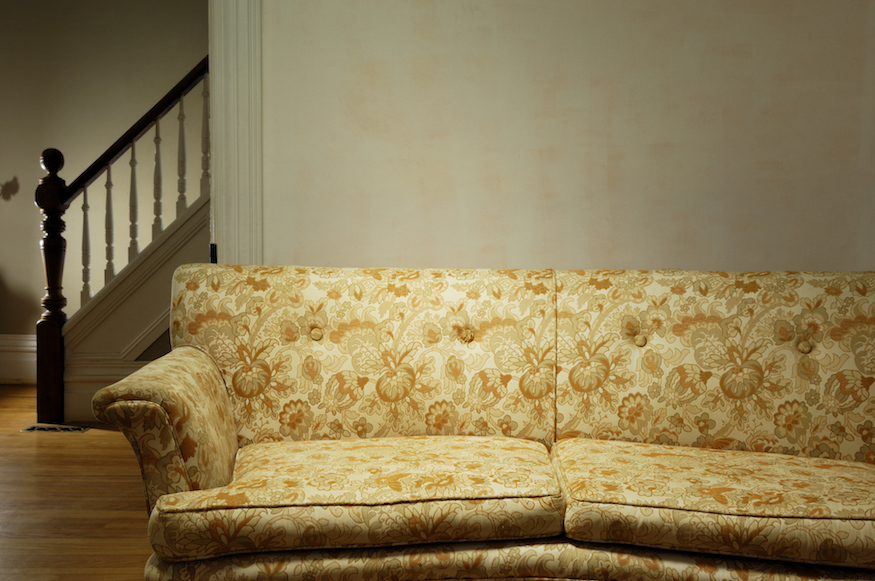 Old couch in a retro living room