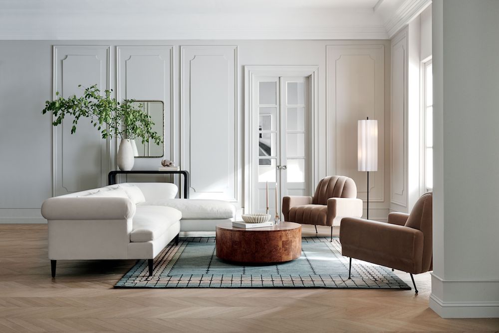 Elegant living room with storage coffee table