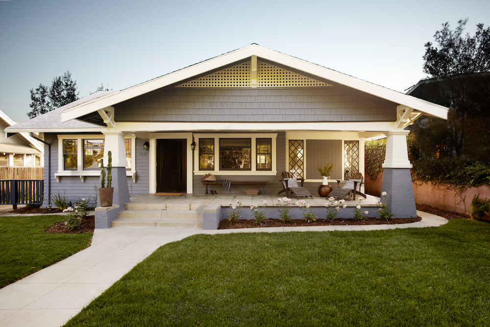 blue craftsman style house exterior