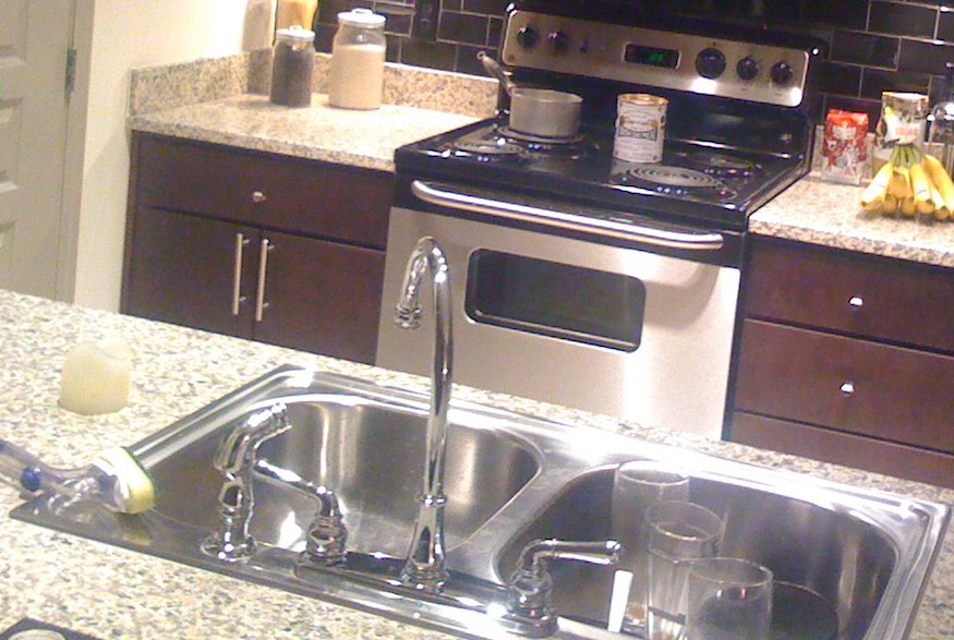Leave your kitchen sink gleaming with a vinegar and water solution.