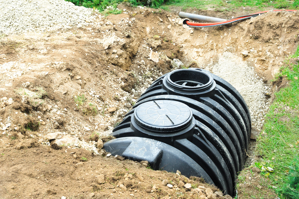 Septic system being installed