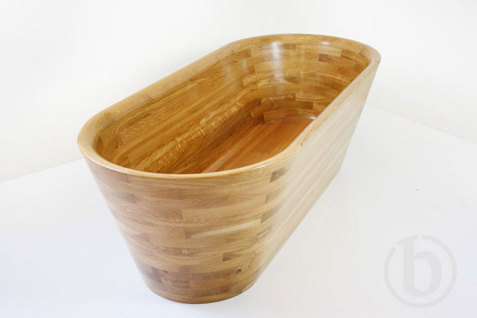 modern bathtub made of wood