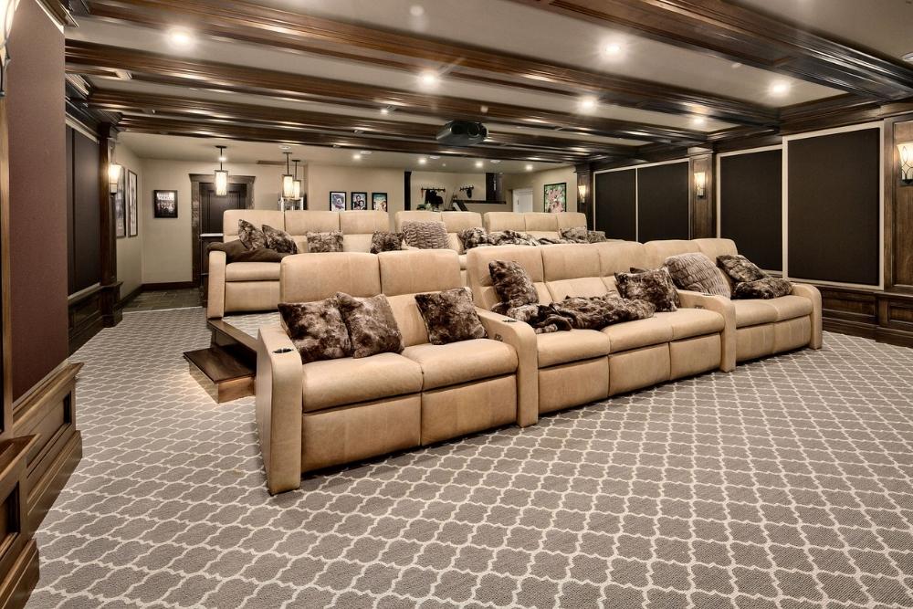 A luxury home theatre room