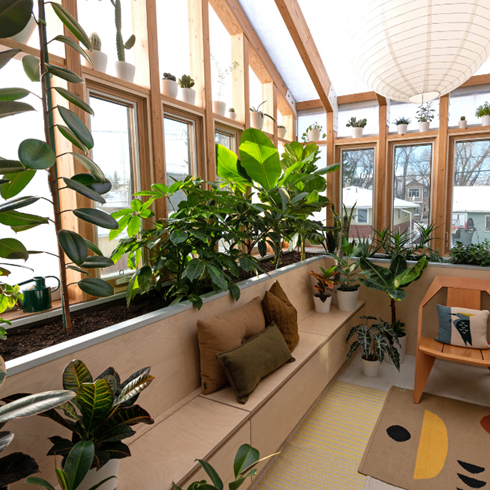 A shot of the indoor greenhouse