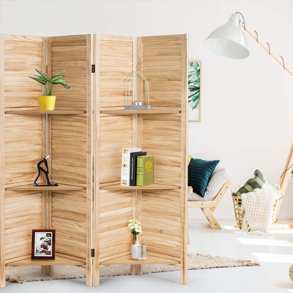 Amazon room divider with corner display shelves