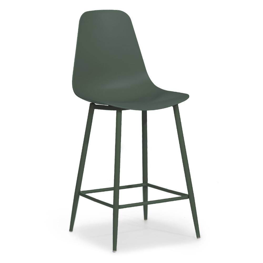 Green bar stool with back